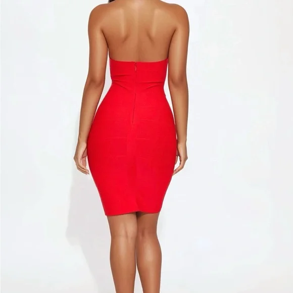 Fashion Nova Strapless Red Dress - Picture 3 of 3
